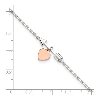 Rose Gold-Plated Sterling Silver Arrow Heart Anklet – view 6