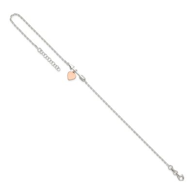 Rose Gold-Plated Sterling Silver Arrow Heart Anklet – view 8