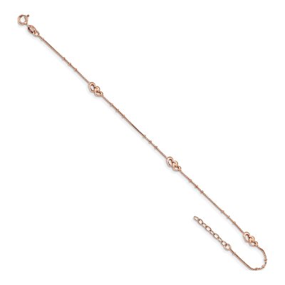 Rose Gold-Plated Sterling Silver Interlocked Hearts Anklet – view 6