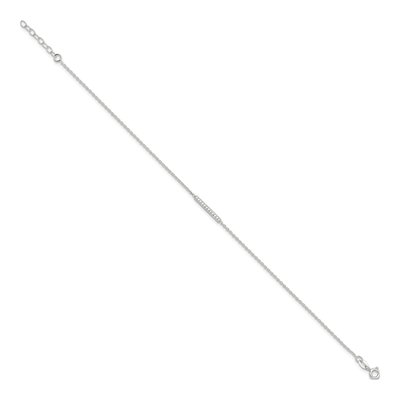 Sterling Silver CZ Bar Anklet – view 2