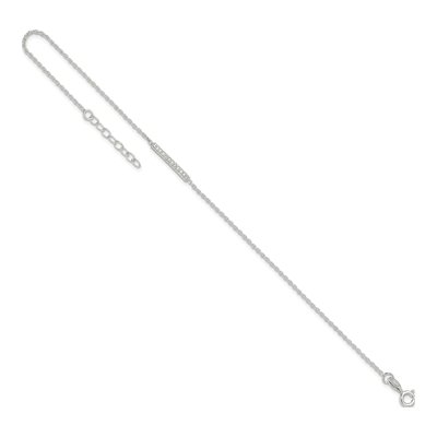 Sterling Silver CZ Bar Anklet – view 5