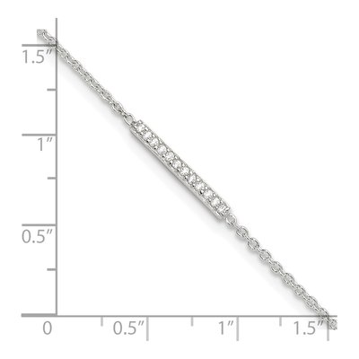 Sterling Silver CZ Bar Anklet – view 7