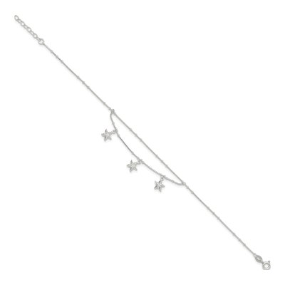 Sterling Silver 2-Strand Starfish Anklet – view 3