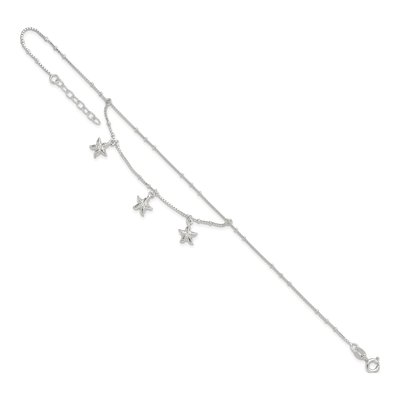 Sterling Silver 2-Strand Starfish Anklet – view 6