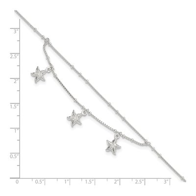 Sterling Silver 2-Strand Starfish Anklet – view 8