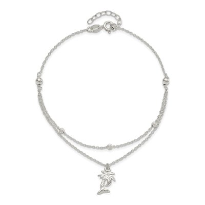 Sterling Silver Palm Tree Anklet – view 5