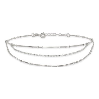 Sterling Silver Multi-Strand Box Anklet – view 4