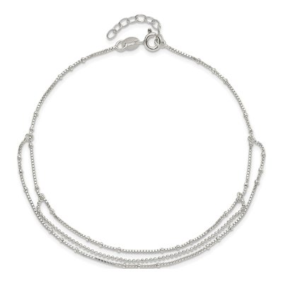 Sterling Silver Multi-Strand Box Anklet – view 5