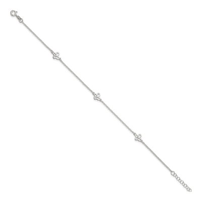 Sterling Silver Butterfly Station Anklet – view 3