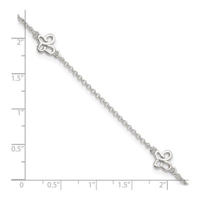 Sterling Silver Butterfly Station Anklet – view 8