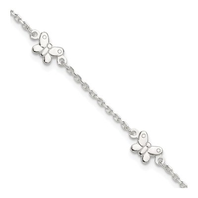 Sterling Silver Butterfly Anklet