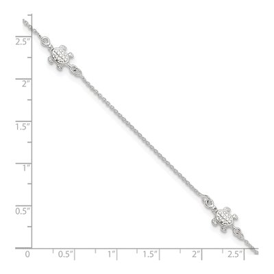 Sterling Silver Turtle Station Anklet – view 8