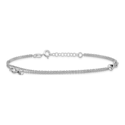 Sterling Silver Infinity 2-Strand Anklet – view 4