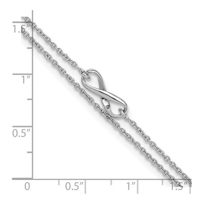 Sterling Silver Infinity 2-Strand Anklet – view 7