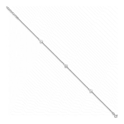 Sterling Silver Diamond-Cut Crosses Plus Anklet – view 3