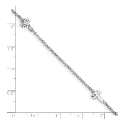 Sterling Silver Diamond-Cut Crosses Plus Anklet – view 6