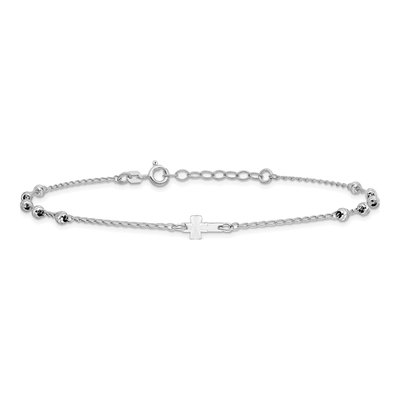 Sterling Silver Cross Anklet – view 4