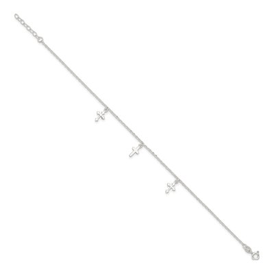 Sterling Silver Cross Anklet – view 3