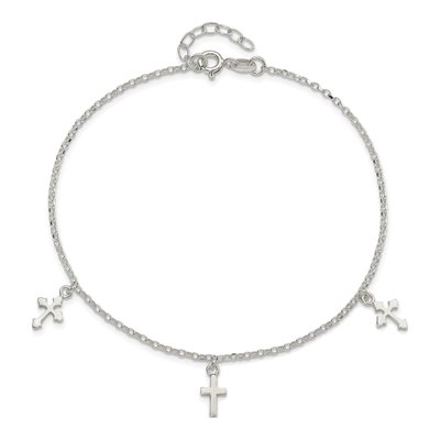 Sterling Silver Cross Anklet – view 5