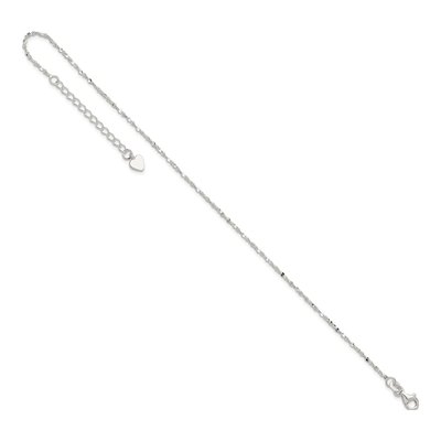 Sterling Silver 1mm Twisted Serpentine Anklet – view 6