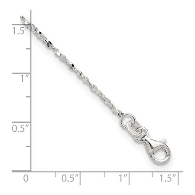 Sterling Silver 1mm Twisted Serpentine Anklet – view 8