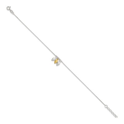 Gold-Plated Sterling Silver Feathers Anklet – view 2