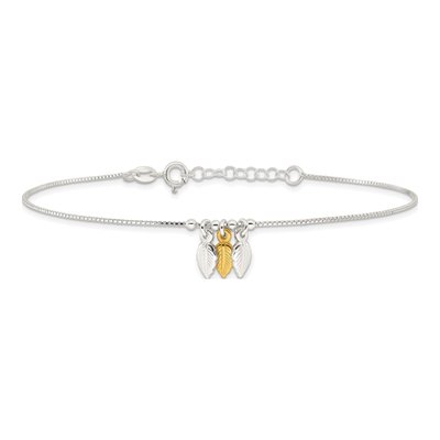 Gold-Plated Sterling Silver Feathers Anklet – view 3