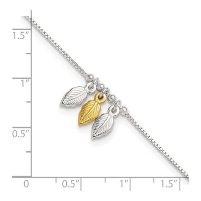 Gold-Plated Sterling Silver Feathers Anklet – view 4