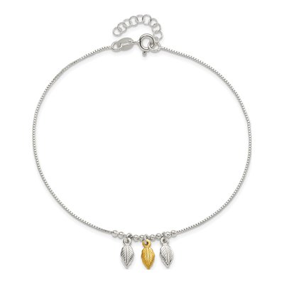 Gold-Plated Sterling Silver Feathers Anklet – view 5