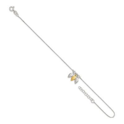 Gold-Plated Sterling Silver Feathers Anklet – view 7