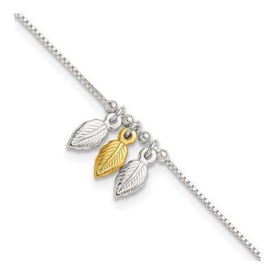 Gold-Plated Sterling Silver Feathers Anklet