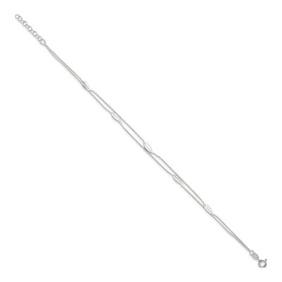 Sterling Silver 2-Strand Feather Anklet – view 3