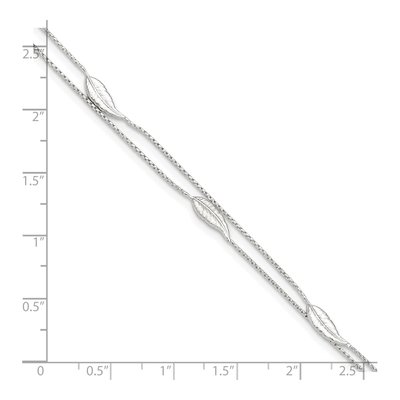 Sterling Silver 2-Strand Feather Anklet – view 4