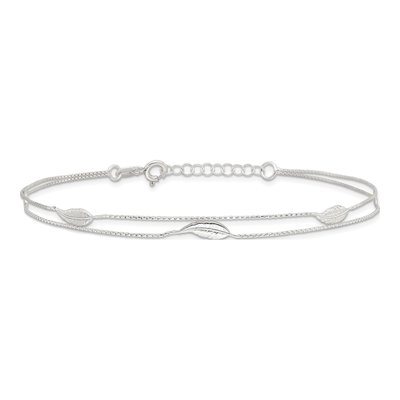 Sterling Silver 2-Strand Feather Anklet – view 5