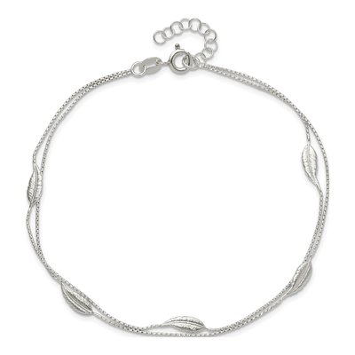 Sterling Silver 2-Strand Feather Anklet – view 6