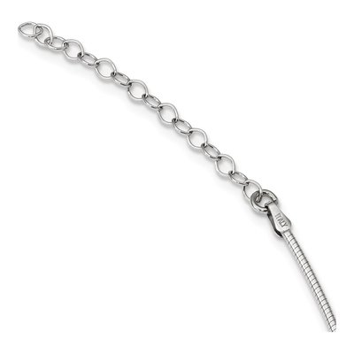 Sterling Silver CZ Round Omega Necklace – view 5