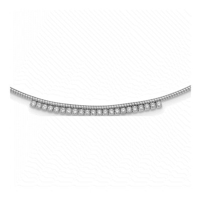 Sterling Silver CZ Round Omega Necklace
