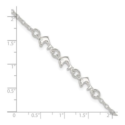 Sterling Silver Dolphins Anklet – view 5