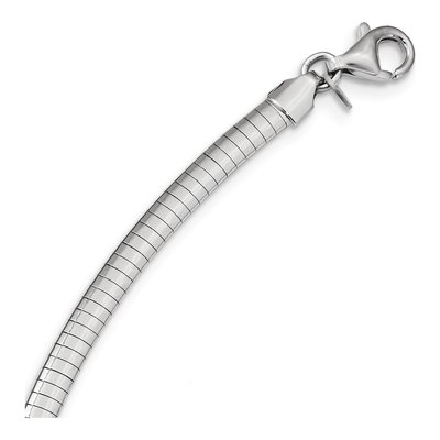 Sterling Silver 4mm Semi-Solid Cubetto Omega Chain – view 2