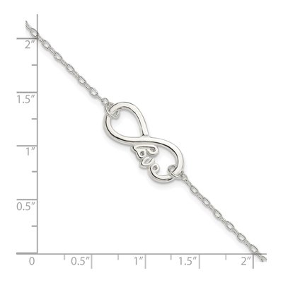 Sterling Silver Infinity LOVE Bracelet – view 3