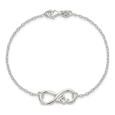 Sterling Silver Infinity LOVE Bracelet – view 4