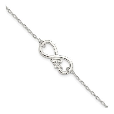 Sterling Silver Infinity LOVE Bracelet