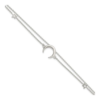 Sterling Silver Moon Stars Bracelet