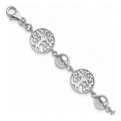 Sterling Silver Tree of Life Circle Bracelet
