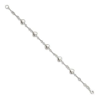 Sterling Silver Heart Bracelet – view 3