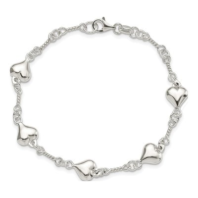 Sterling Silver Heart Bracelet – view 5