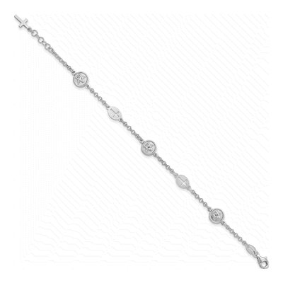 Sterling Silver Cross Angel Bracelet – view 3