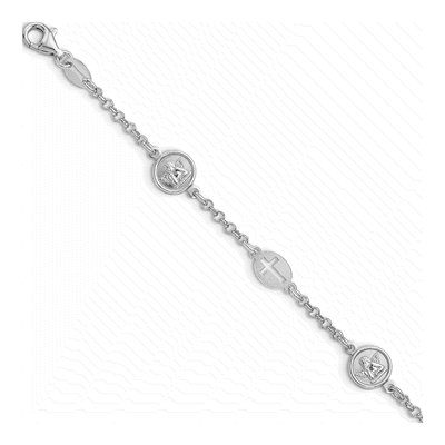 Sterling Silver Cross Angel Bracelet