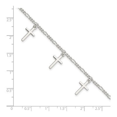 Sterling Silver Cross Station Bracelet – view 4