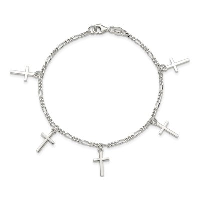 Sterling Silver Cross Station Bracelet – view 5